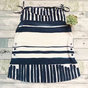 Zara Basic Blue and White Sleeveless Top